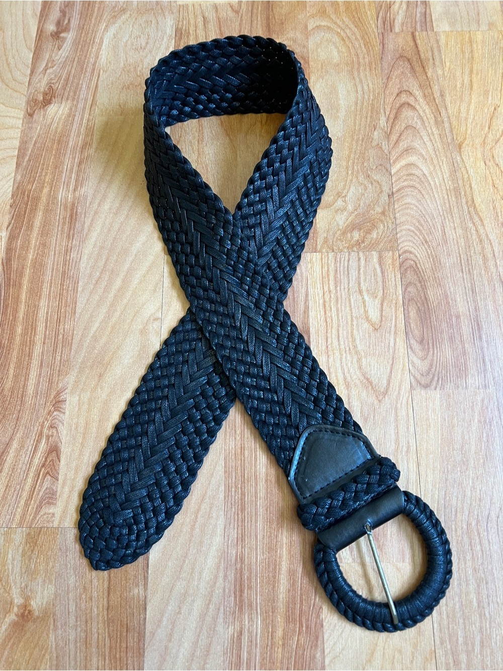 Woven Braided Women's Belt in Black - Unbranded 38”